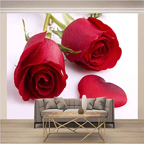 Poster mural personnalisé 3D rose rouge canevas papier peint de décoration 150x105 - 3