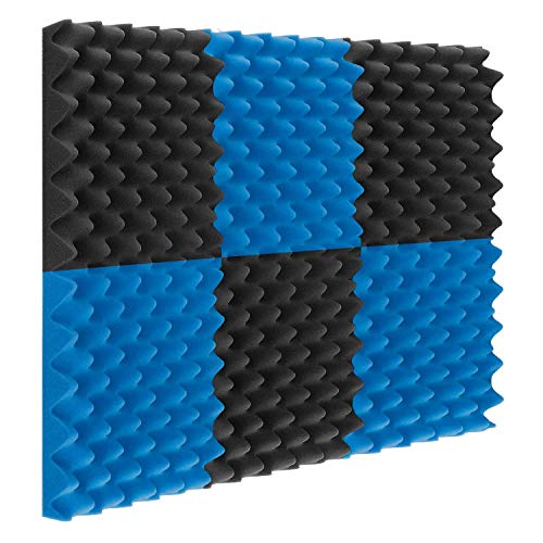 Swiixxer Paquete de 12 paneles de espuma acústica para huevos, cajas de espuma de protección acústica, 1 x 12 x 12 cm, tratamientos acústicos de espuma