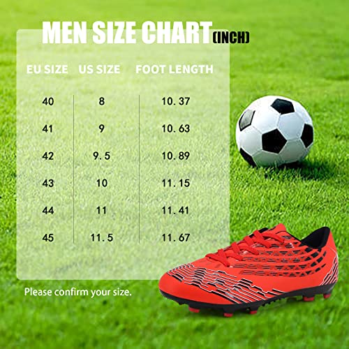 Juzecx Soccer Shoes For Men Fg/Ag Football Shoes For Younth Professional Training Sneakers Red #TOP5
