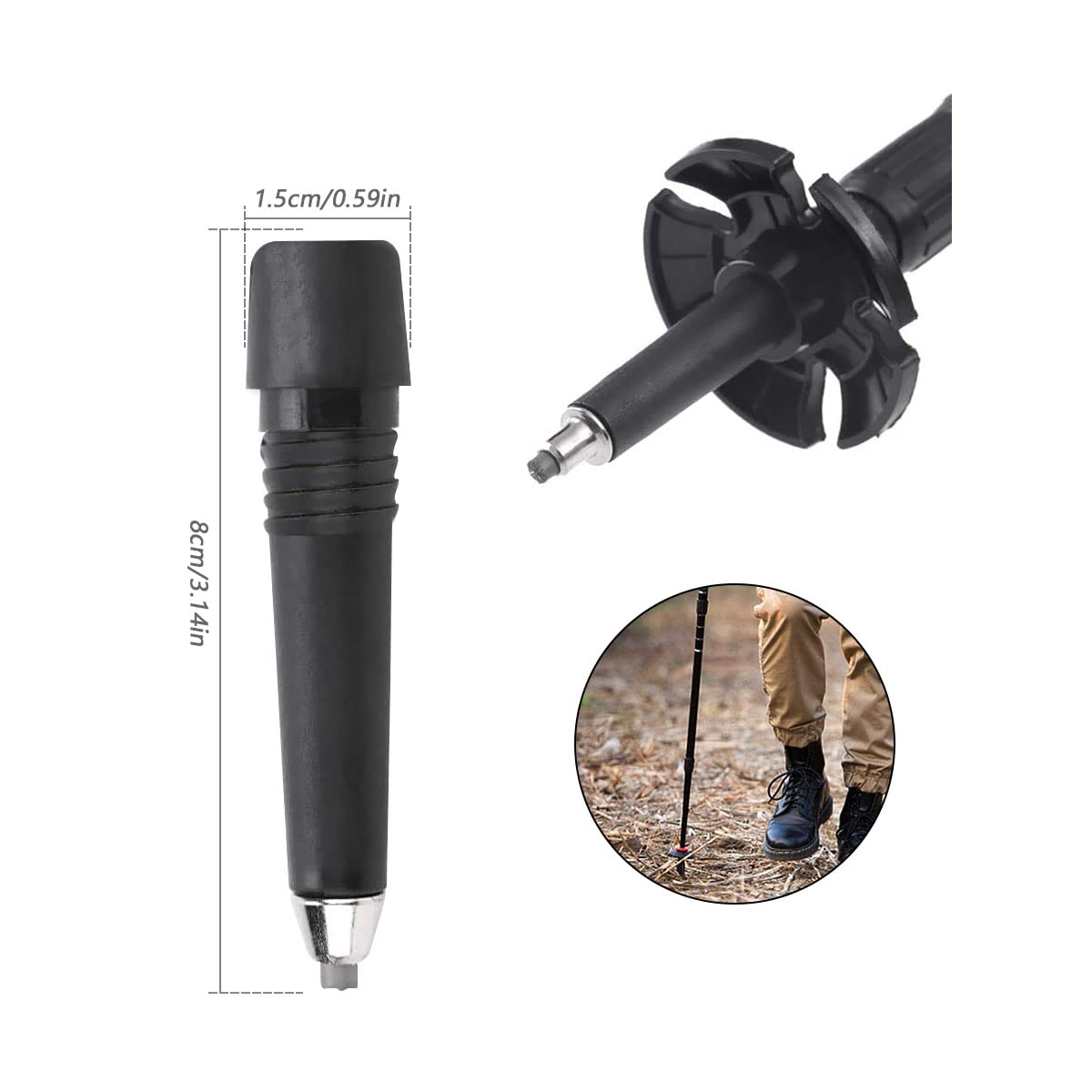 Puntale In Gomma 16 / 18 Mm Per Bastone Da Passeggio - Foto 10