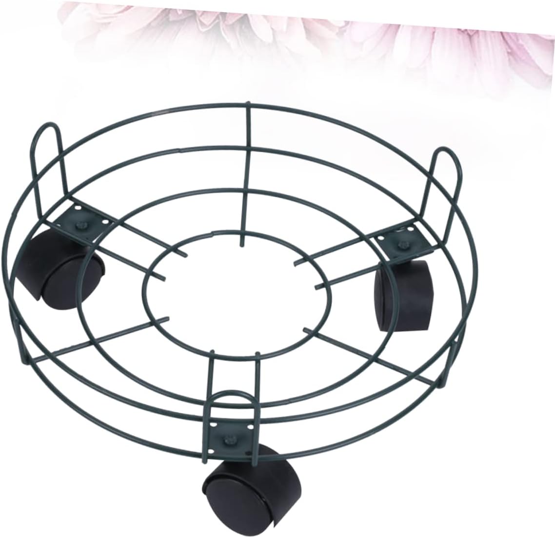 balacoo Metal Planter Tray Movable Plant Pots with Wheels Sturdy Storage Rack Large Capacity Easy to Move