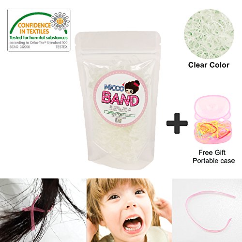 Micco Elastic Hair Band Tie No Kink Snag free Bulk Pack (Small_50 gram, Clear)