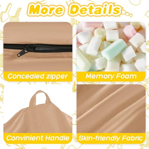 Image of HABUTWAY 2FT Bean Bag Chair, 2' Beanbags Small Bean Bag Chairs with Filling, Teardrop Bean Bag Chair Luxurious Velvet Ultra Soft Fur with Removable Cover(Khaki)