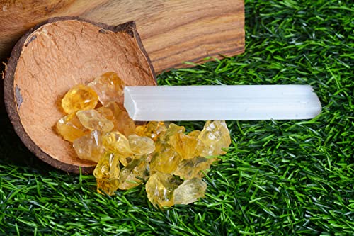 Image of Natural Citrine & Selenite Crystal Set 100g - Healing Stones for Manifestation & Reiki