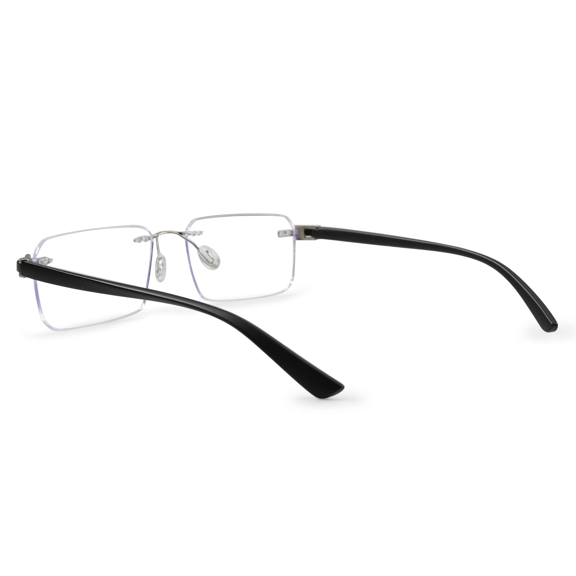 Redex Rimless Aviator Frame For Men & Women (Black) (Silver) - Image 6 thumbnail