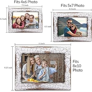 Farmhouse Picture Frames Distressed Wood Rustic Picture Frame 4x6 (White) Farmhouse Picture Frames Distressed Wood Rustic Picture Frame 4×6 White