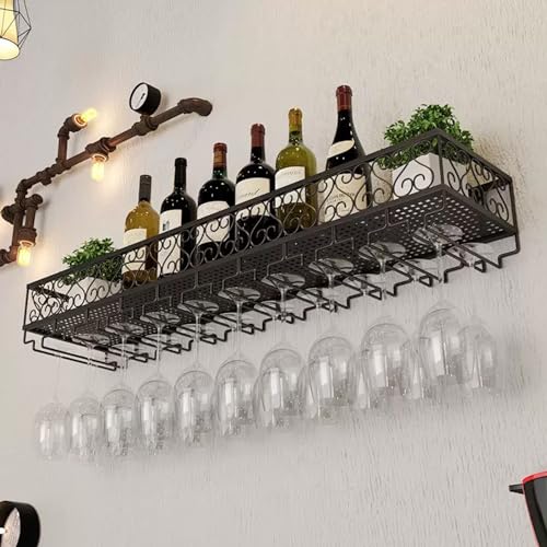 Solution de rangement de cuisine suspendue et casier à vin mural de style industriel - 4
