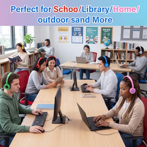 Image of Konohan 10 Pack Headphones Bulk Classroom Headphones, Colorful, Fresh