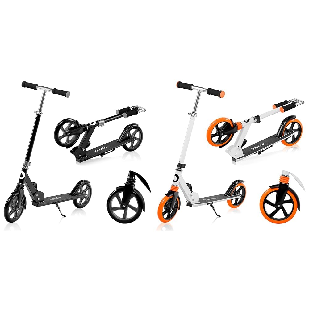 Lionelo Luca trotinette Enfant et Adultes jusqu'à 100 kg Construction Durable Pliage Rapide Guidon Ajustable Roues à 20 cm M & Luca Trotinette Enfant et Adultes Jusqu Draisienne Unisex-Baby, Blanc, S