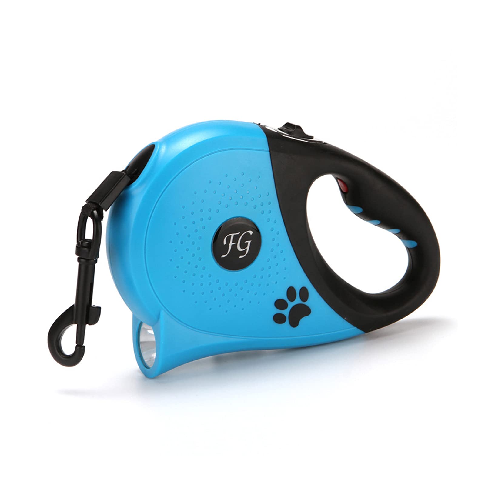PETCUTE Guinzaglio per Cani Retrattile,Guinzaglio per Cani Allungabile 5M Con Torcia LED,Adatto per Cani Medi e Piccoli Fino a 50KG,A Una Mano Brake, Pausa,Impugnatura Antiscivolo Blu