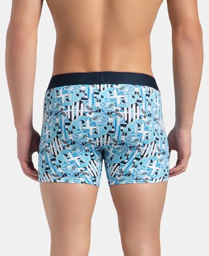 Image of Jockey FP23 Men's Super Combed Cotton Elastane Stretch Printed Trunk with Ultrasoft Waistband