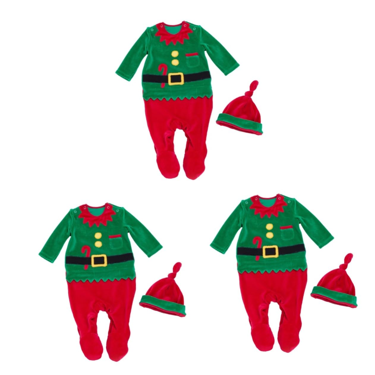 LIFKOME 3 Piezas Mameluco De Navidad Niño Pequeño Monos De Bebés Varones Mameluco De Navidad Bebé Mono Verde Ropa De Recién Nacido Suéter De Niño Mono De Suéteres De