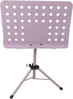 Dilwe Adjustable Sheet Music Stand, Multifunctional ABS And Metal Folding Lifting Music Book Stand for Guitar Violin (Purple)