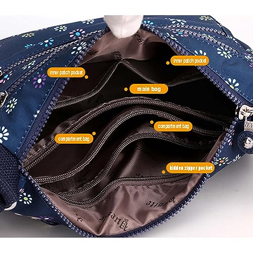 MLAFE Women Shoulder Handbag Nylon Multi-Pocket Crossbody Purse Bags for Women Travel Shoulder Bag for Travel/Shopping/Hiking4