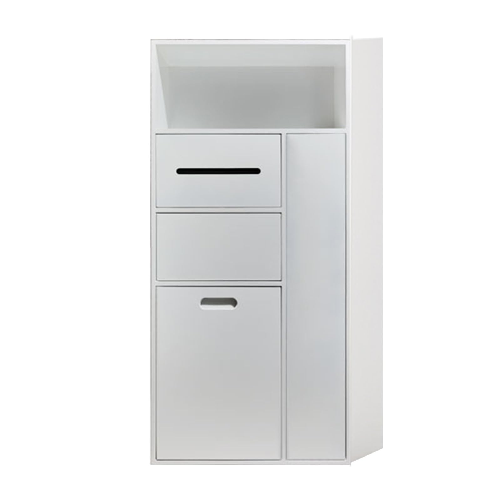 wpuszczane wnęki łazienkowe, Niszowy kosz na śmieci ze stali nierdzewnej 304, uchwyt papier toaletowy, wielokolorowy, wiele rozmiarów(White,86x40x14cm)