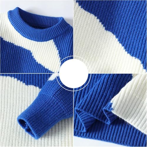 Men Pullovers Color Matching Sweater Casual Warm Knit Sweaters Spring3