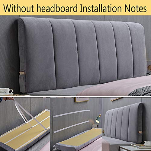 LIANGJUN Headboard Bed Backrest Cushion, Soft Case Reading Pillow, Back Support Lumbar Pad for Hotel Bedroom Double Bed for Bed Without Headboard, Thickness 11cm, 6 Colors