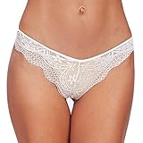 Atezch Women Sexy Lingerie,Fashion Delicate Women Translucent Underwear Sheer Lace Tank Lace Sexy Underpant,Lace Thongs (White, M)