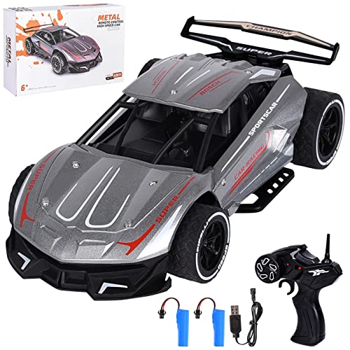 colmanda Coche Teledirigido para Niños, Coche de Control Remoto 2.4GHz RC Cuerpo Metálico, Coche de Juguete de Deriva de Alta Velocidad a Escala Analógica 1:20 Adecuado para Niños Adultos (Schwarz)