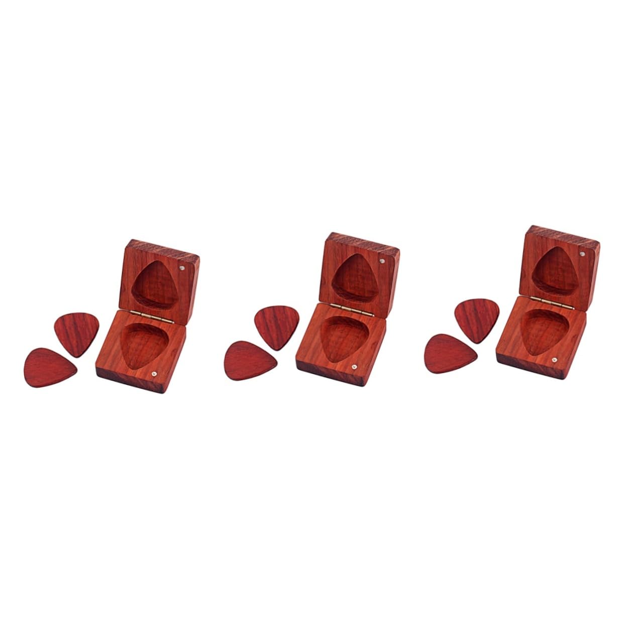 VICASKY 3piezas Caja De Almacenamiento para Púas De Guitarra Púas Estuche Práctico y Accesible para Guitarristas Protección y Estilo Color Rojo Oscuro