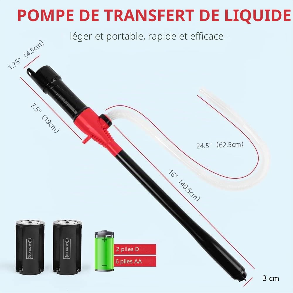 Flintronic Pompe de Transfert à Liquide électrique à Piles - Pour Gaz, Eau, Huile et Autres Liquides