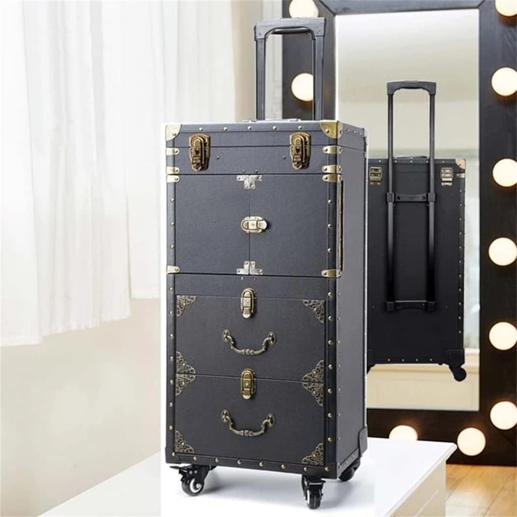 PVC Hard Shell Large Capacity Designer Cosmetic Case Multifunctional Rolling Luggage Multi-layer Storage Box