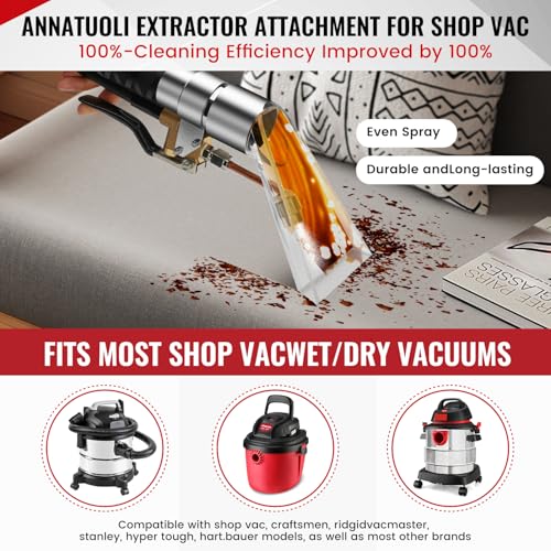 Image of Extractor Attachment Kit for Shop Vac, Extractor Kit with Wand Hose Adapter Fit Carpet Sofa Car Cleaning for Home and Auto