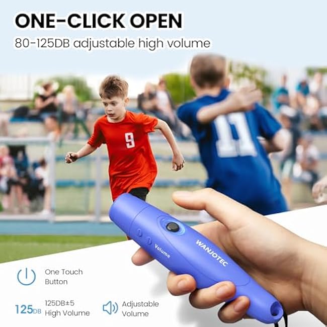Electronic Whistle Set of 3, 3 Adjustable Tones, Maximum Volume 130dB Handheld Emergency Whistle for Referees, Sports, Outdoor Sports Whistle with Lanyard