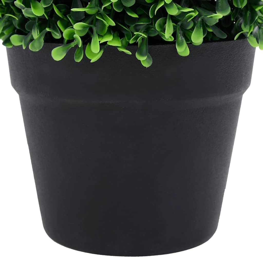 2 alberi di bosso artificiali con vaso, forma sferica, verde, 37 cm, in polietilene, resistenti alle intemperie, per soggiorno, ufficio, balcone e giardino, piante decorative facili da pulire