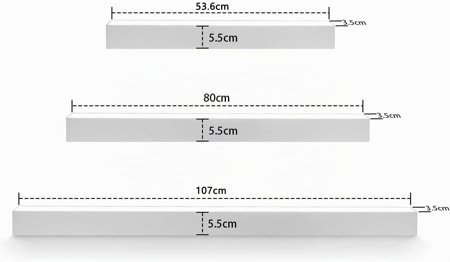Glitzerlife plafonnier LED pour salon 80CM plafonnier long Blanc