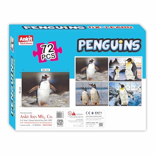 Image of Ankit Toys & Games Fix 'n' Learn Penguins Jigsaw Puzzle for Kids, Educational and Learning Toy for Kids Age 3 and Above, Boost Memory Skills, 72 Pieces Transport Puzzles (Set of 4 Puzzles in Box)