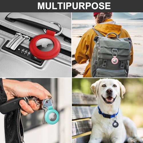 Image of for AirTag Holder for AirTag Case Keychain Air Tag Holder, Waterproof Silicone for Airtag 4 Pack Case with Keychain for Apple AirTags, Air Tags Accessories for Pet, Luggage, Backpacks, Kids, Keys