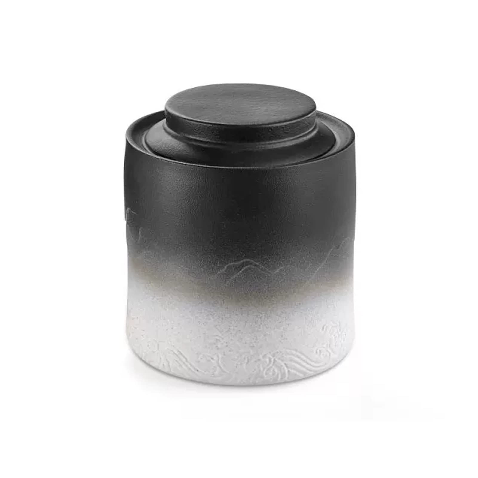 Bx9rE7tK3g Kitchen Storage Jar Tea Pot Ceramic Sealed Vintage Household Bulk Storage Elegant Matte Kiln Glazed Surface, Suitable for, Coffee Beans, Candy, Etc Ceramic Tea Canister(Black+White)