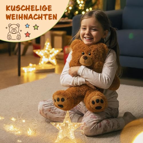 monzana® Teddybär L - XXXL 50-175cm Weiches Fell Schleife Tatzendruck Geschenk Plüschtier Kuscheltier Stofftier Riesen Teddy Bär