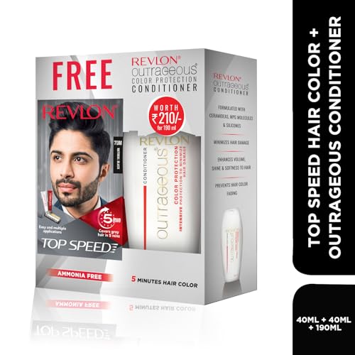 Image of REVLON Top Speed Hair Color For Men - Natural Black 70M (with Outrageous Conditioner 190 ml) (3S10978E16463170)