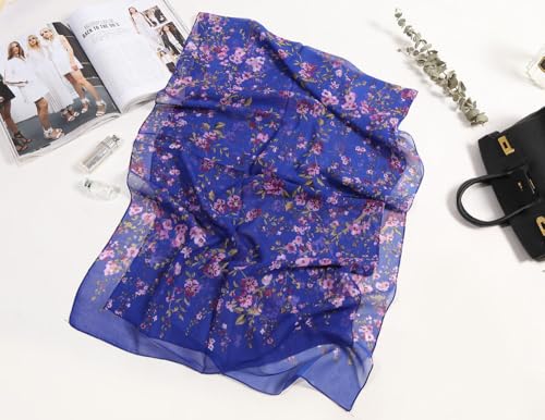 Fashion Fashion Print Long Scarves Plum Bossom Print Women Foulard Elegant Chiffon Scarf, Summer Trave2