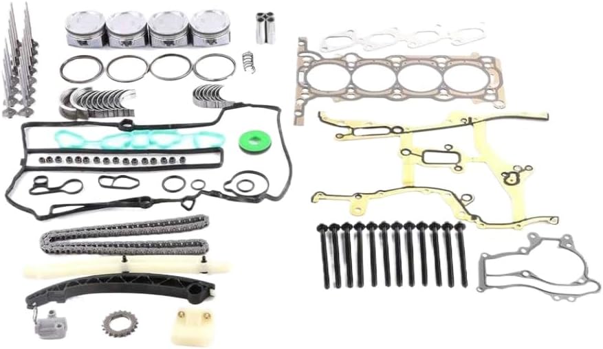 Engine Rebuild Kit for 1.4L Turbo DOHC 16-Valve Engines Including Timing Chain, Gaskets, Pistons, Bearings, Valves, and Head Bolts