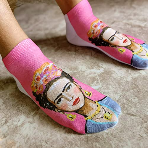 Inf-Way 3D Print Casual Socks, Unisex Ankle Socks For Gift(Frida Kahlo 8 Pairs) #TOP4