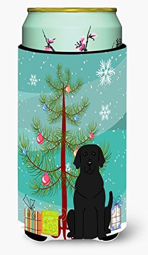 Caroline's Treasures BB4182TBC Merry Christmas Tree Black Labrador Tall Boy Hugger Can Cooler Sleeve Hugger Machine Washable Drink Sleeve Hugger Collapsible Insulator Beverage Insulated Holder image 2