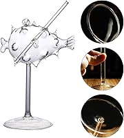 Vista 9 de Angoily Creative Fish - Juego de 2 vasos de cóctel transparentes con forma de pez, copas de vino de 9.5 fl oz para fiesta para beber KTV, bar, club