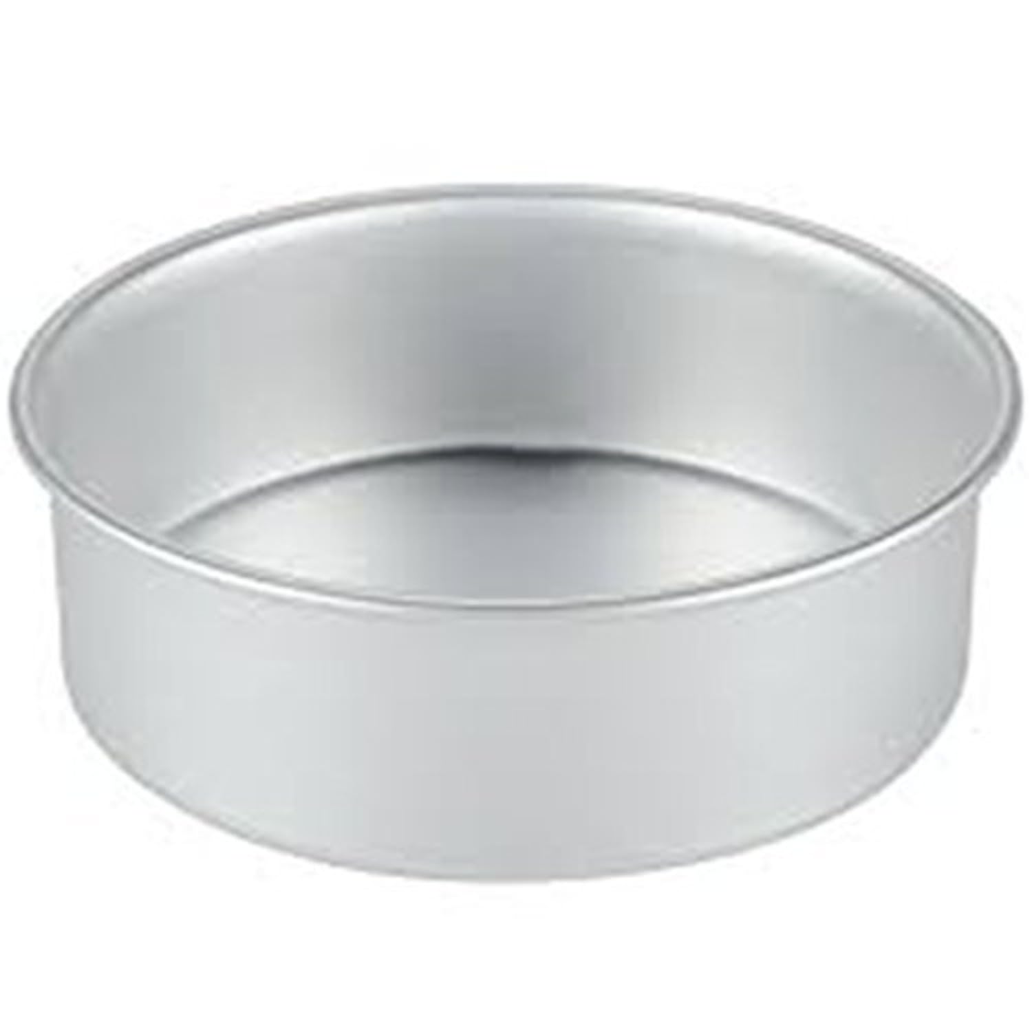 RINKLE TRENDZ Aluminium Round Cake Mould Cake Pan Cake Tin 7 Inches for Baking 750 Grams for Oven, Silver