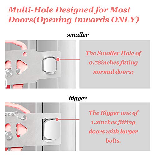 AceMining Portable Door Lock Home Security Door Locker Travel Lockdown Locks for Additional Safety and Privacy Perfect for Traveling Hotel Home Apartment College-Pink(1 Pack) by AceMining - Image 3