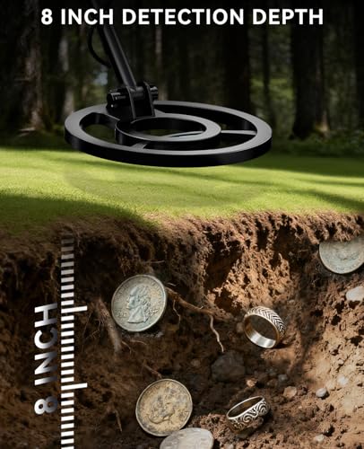 Image of SUNPOW Rechargeable Metal Detector for Adults & Kids - Gold Finder with 1500mAh Lithium Battery, 20H Runtime, High Accuracy 8 inch Depth & 4 Modes for Beach & Shallow Water Treasure Hunting