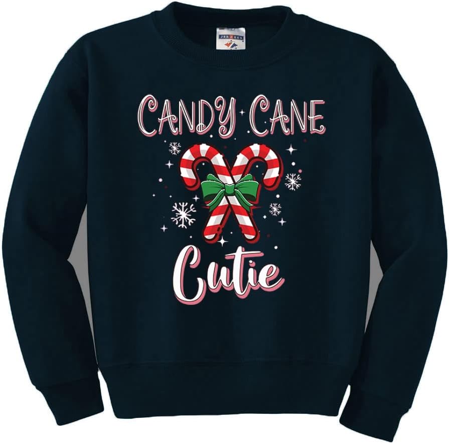 Wild Bobby Candy Cane Cutie Christmas Sweater Unisex Boys Girls Crewneck Sweatshirt