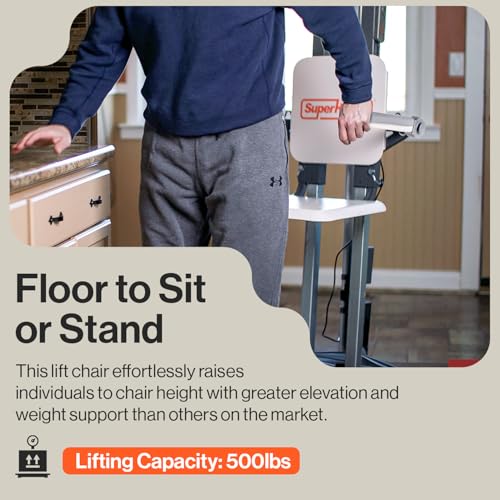 SuperHandy GoRise Electric Floor to Stand Lift – 500 Lbs Capacity, Standing Assistance, Portable, Adjustable, Ergonomic, Easy Storage, Patent Pending (FS (Floor Lift)) - Thumbnail 3
