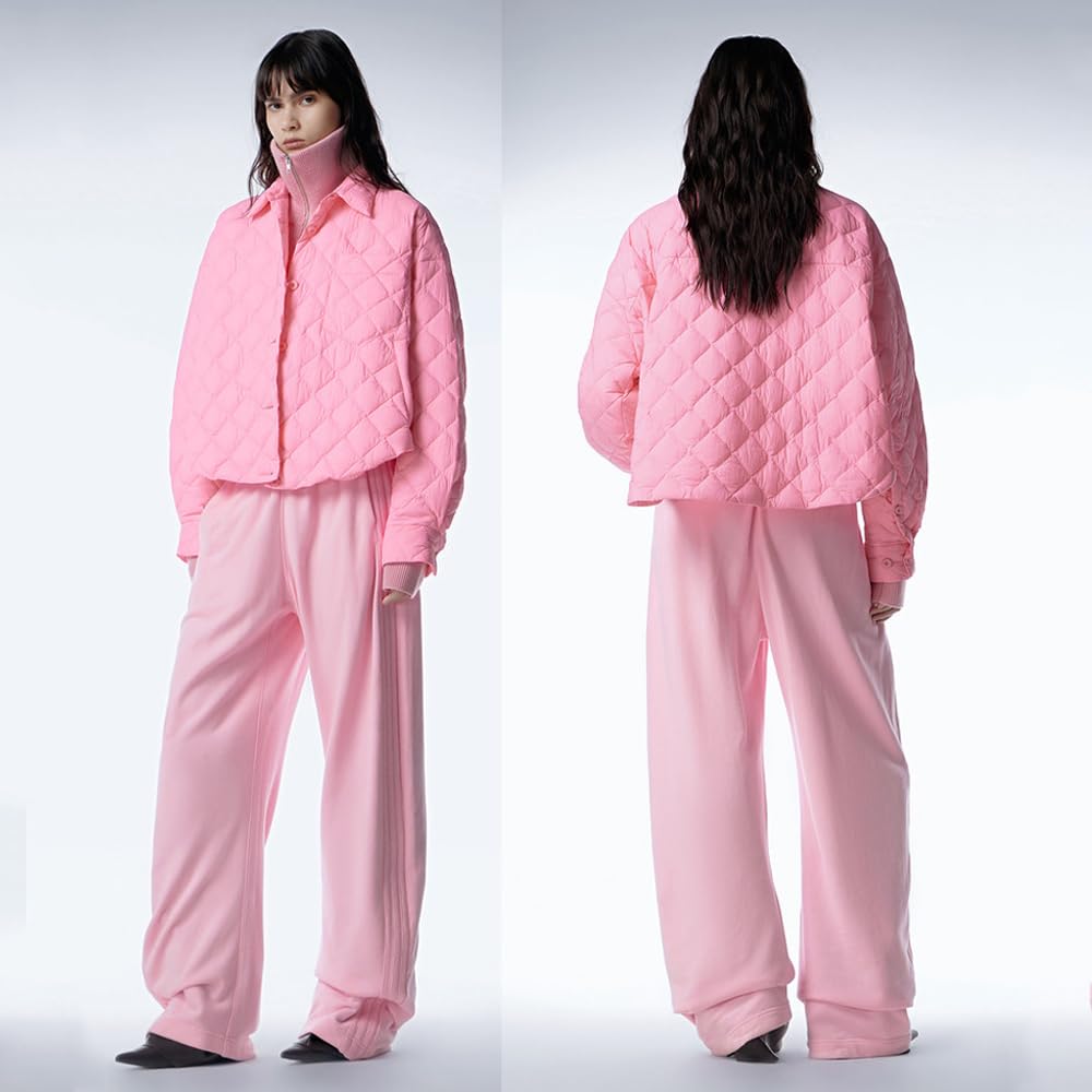 Chaqueta de plumón Ligera y compacta de Invierno para Mujer, Acolchada, sin Capucha, Cortavientos, cálida y Ajustada para montaña.