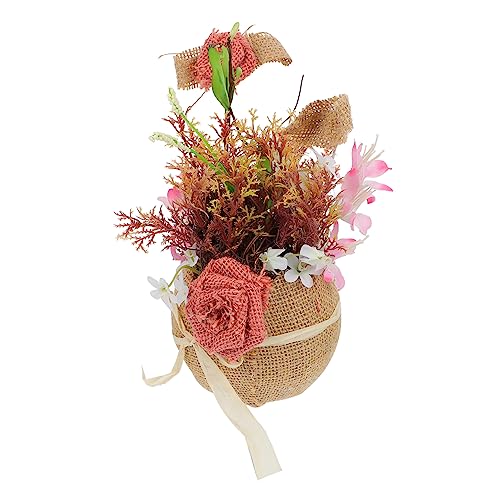 ULDIGI Wedding Flower Basket Artificial Silk Flower Basket Linen Decor for Easy Maintenance No Water Needed All Year for Weddings and Events