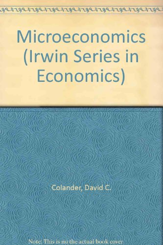 Microeconomics (Irwin Series in Economics) 0256113041 Book Cover
