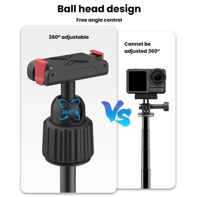 Image of Magnetic Quick Release Extension Rod Compatible with DJI Osmo Action 5 Pro /4 /3 /360, Extendable Selfie Stick Tripod, Black, Portable Vlog Monopod with Non-Slip Grip