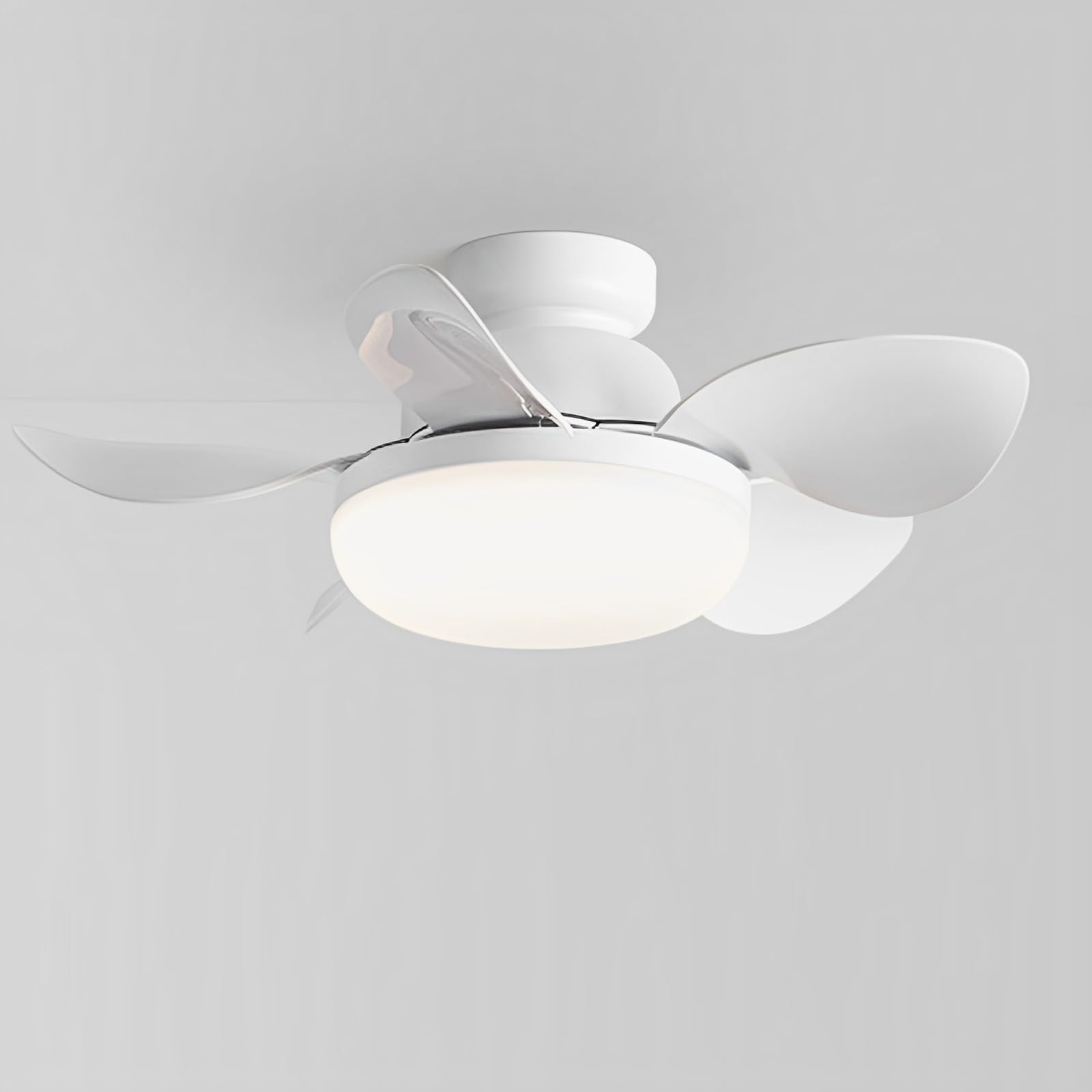 Ventilateur de plafond 5 pales avec télécommande et lampe LED 24W pour salon et nuit